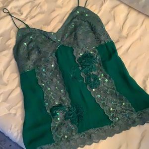 Sequined embroidered camisole